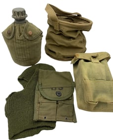 5 pc Vintage WWII to Vietnam era US and British Military Field Gear Collection