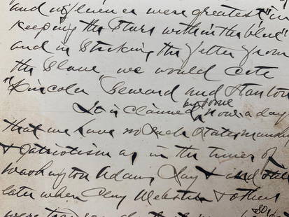 March 1896 18 page Political Fervor Letter: Lincoln, Seward, Slavery, Presidential Campaign, US: 18 page proof of a hand written letter by Warren Ohio druggist E A Smith, dated March 13 1896, full of political ideas, references to Abe Lincoln, Seward and other cabinet members, politics, reference