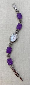 Plum, Cinnamon, Honey, White Carved Jade Wristwatch and Charm Pendant Collection