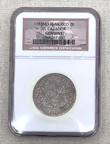 18th Century Shipwreck 1783 8 Reales El Cazador Mexican Coin in Case