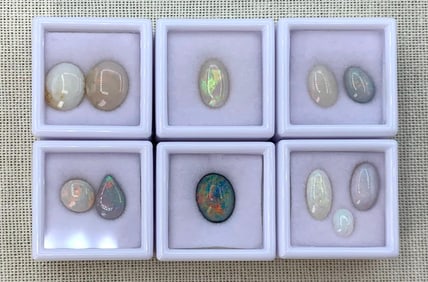 11 pc Luminous Opal Unmounted Jewelers Gemstone Collection