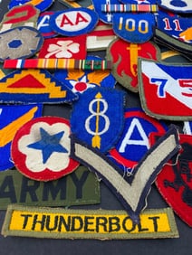 45 pc Vintage US Military Soldier Patches and Ribbon Bar Pins Collection
