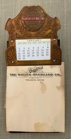 The Willys-Overland Co. Antique Wilmington Fibre Specialty Co. Automotive Notepad Clip Board