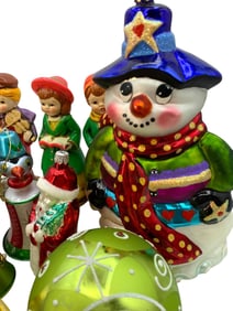 22 pc Vintage RADKO, Poland, Blown Glass Christmas Tree Ornaments, INARCO Japan Holiday Collection