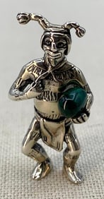 Carolyn Pollack Sterling Silver and Malachite Dimensional Native American Kachina Dancer Pendant