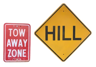 2 Authentic Metal Traffic Street Signs