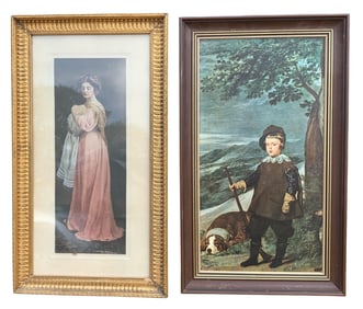 2 pc Antique and Vintage Art Lot