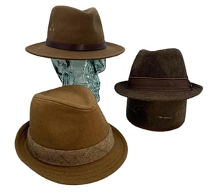 3 Vintage Stetson and Country Gentleman Men's Fedora Hats
