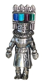 Carolyn Pollack Native American Sterling Silver Kachina Dancer Necklace Pendant