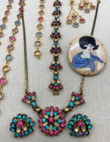 11 pc 1920s Art Deco to 70s Costume Jewelry Collection