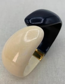 Vintage Polished Bypass Hinged Bangle Bracelet