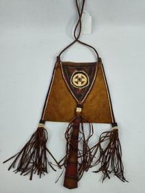 Authentic Native American hand crafted Deer skin/hide Medicine bag
