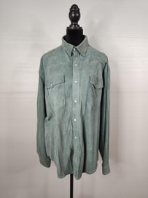 Ron Herman Leather snap up shirt with pearlescent snaps