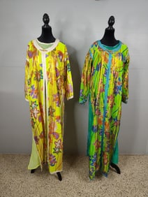 Designer floral and silk Kaftans lot of 2