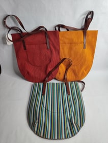Lot of 3 vintage GAP hobo bags inc. 2 solid and one striped pattern