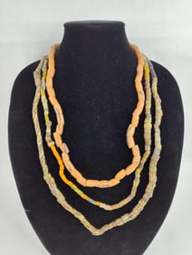 African Trade Beads lot of 3 including Venetian as well as all Natural Material