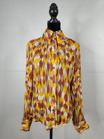 Vintage Dolce & Gabbana Italy designer silk button up long sleeve blouse