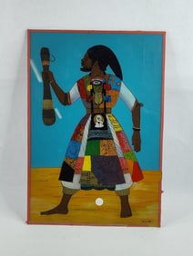 Original Smithsonian African Art Artist signed The Baye Fall Mouride Brotherhood Sheikh Amadu Bamba