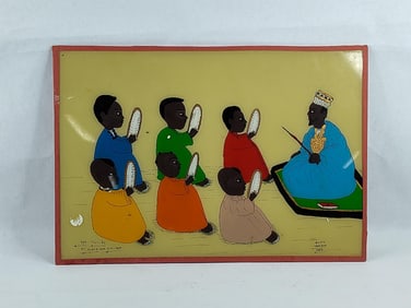 Original Artist signed by Gora M'Bengue A Senegalese 1985 Painting