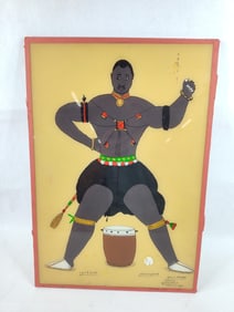 Original Artist signed and numbered by Gora M Bengue A Senegalese Postwar painting