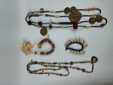 Assorted lot of bead work, stone, all natural materials and more