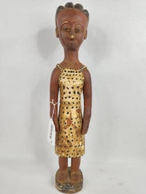 African Folk Art Wood Carved Woman