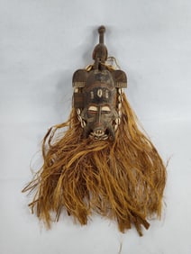 Traditional African Senufo Kpelie ceremonial Mask from Cote D'Ivoire and Mali