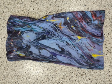 Designer Custom Leather marbled abstract art dress Artist signed "Dexter"