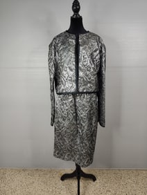 Onyx Designer Custom line blazer and Skirt Suit with photo of Artist Designer
