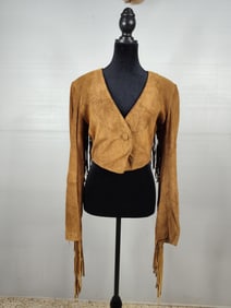 Wilsons Leather and Suede fringe crop jacket