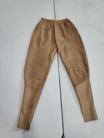 Vintage designer silk lined leather tapered leg trousers w/ pockets