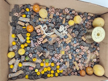Large lot of various assorted African Trade beads of venetian and natural materials