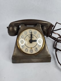 Brass Timelite Telephone Clock