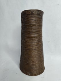 Early Igbo Nigerian ribbed Copper Wrist Cuff/Arm Guard depicting wealth/staus/prestige