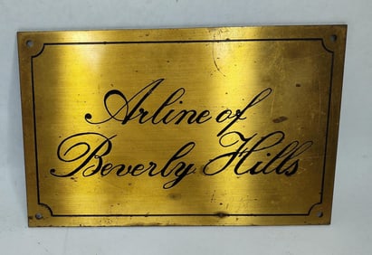 Arline of Beverly Hills Building Boutique solid brass Plaque