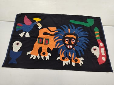 West African Benin Fon Applique Banner Dahomey Traditional Ceremonial Textile