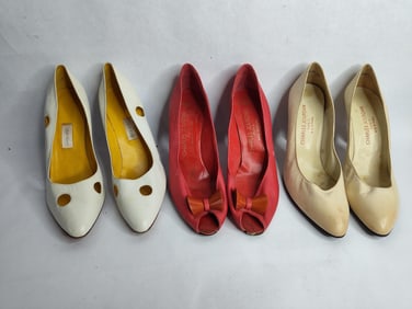 Charles Jourdan and Calvin Klein vintage high heels lot of 3