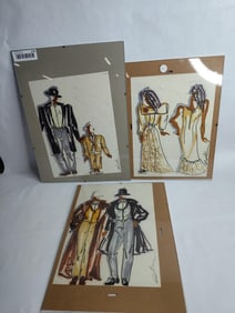 Arline Burks artist signed Costume Design Sketch work