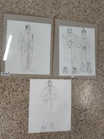 Official Costume Designers Guild # 156 Costume Designer Professional Sketches Artist signed