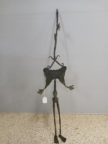 West African Brass/Bronze Intricately Detailed Elongated Ceremonial/Religious Figural Artifact