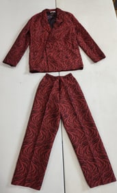 Onyx Custom Designer Red Zebra print suit