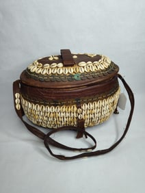 Yoruba Lidded Coin & Shell Basket