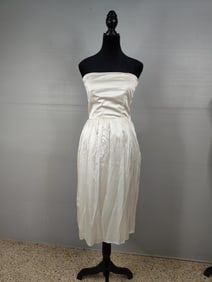 Onyx Designer Custom vintage silk strapless dress