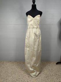 Onyx Designer Custom gold floor length vintage strapless gown