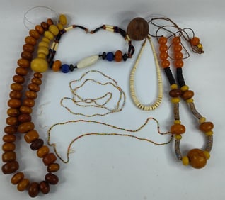 African Amber, Venetian Millefiori and all natural material trade and ceremonial beads