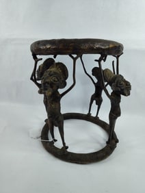 Rare Early Bronze Tikar Stool from Cameroons Western Grasslands