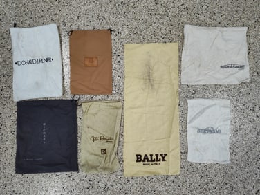 Vintage Luxury Designer Dust bag lot inc. Beltrami, Bally, Rossetti, Michael Shannon and more
