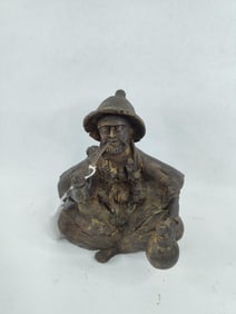 Early Bronze Statue of a Sadhu with a Chillum