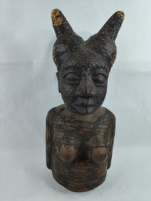 Early Hand Carved wood Benin Kingdom Nigerian Fertility/ancestral statue