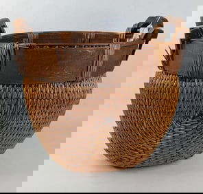 Hand Woven Handled Willow Gathering & Transporting Basket